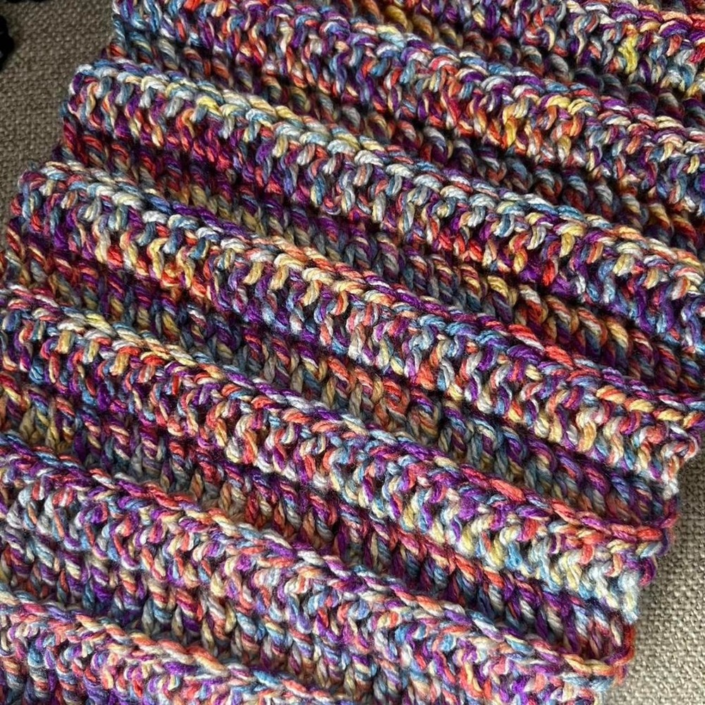 Handmade Crocheted Women's Scarf Multicolored Soft One of a Kind
